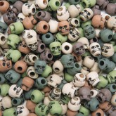 Camouflage Skull Beads, 1/4-lb Bag