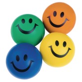 Smiley Face Assorted Color Stress Squeeze Balls (Pack of 24)