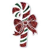 Prismatic Candy Cane Cutout Decoration Printed on 2 Sides, 16