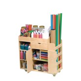 Wooden Activity and Art Supply Cart with 13 Storage Sections