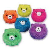 Kitty Cat Puffer Balls for Tactile and Fidget Fun (Pack of 6)