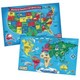 Melissa & Doug® Floor Puzzle USA & World Map Set