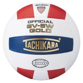Tachikara® SV-5W Leather Volleyball, Red/White/Navy