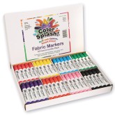 Color Splash® Fabric Markers Jumbo Pack, Broad Line, 8 Colors (Pack of 80)