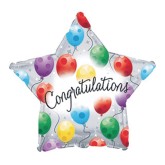Congratulations Twinkling Star Mylar Balloons (Pack of 10)