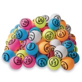 Ping Pong Style Replacement Bingo Balls, Multi-Colored (Set of 75)