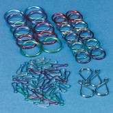 Colorful Findings - Split Rings, Lanyard Hooks & Key Ring Assortment (Pack of 80)