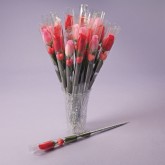 Individually Wrapped Stem Roses with Hearts (Pack of 24)