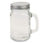 Glass Mason Jar with Handle & Lid, 16 oz. (Pack of 12)