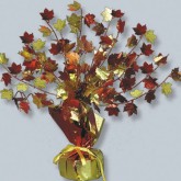 Autumn Leaves Gleaming Table Centerpiece and Decoration (Pack of 3)