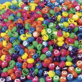 Neon Vowel Beads 1/2-lb Bag