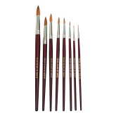 Red Sable Watercolor Round Brushes (Set of 8)