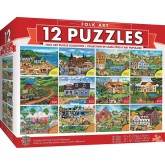 MasterPieces® Folk Art Puzzle Collection 12-Puzzle Multipack