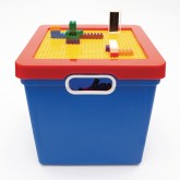 Building Brick Storage Cube Bin with Building Plate Lid