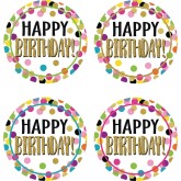 Confetti Happy Birthday Wear 'Em Badges (Pack of 32)