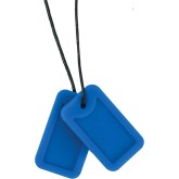 Chewable Necklace Sensory Chew for Anxiety Reduction - Dog Tag Pendant, Blue