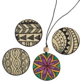 Printed Wood Pendants (Pack of 48)