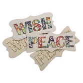 Wood Stitching Plaques: Wish & Peace (Pack of 24)