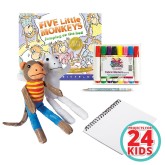 Creative Reads™ Book & Activity Kit For 24 Students - Five Little Monkeys Jumping on the Bed