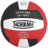 Tachikara® SV-18S Volleyball, Black/White/Scarlet
