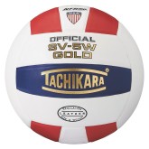 Tachikara® SV-5W Leather Volleyball, Red/White/Navy