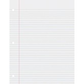 College-Ruled 3-Hole Punched Notebook Paper, 8-1/2