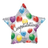 Congratulations Twinkling Star Mylar Balloons (Pack of 10)