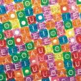 Glitter Vowel Beads