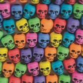 Assorted Color Skull Beads, 1/4-lb Bag