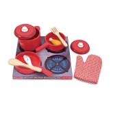 Melissa & Doug ® Deluxe Wooden Kitchen Accessory Set - Pots & Pans (Set of 8)