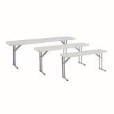 NPS® Heavy Duty Seminar Folding Table, Speckled Grey