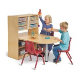 Jonti-Craft® Baltic Birch STEM/MakerSpace Table with Adjustable Storage and 6 Plastic Trays