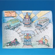 EduCraft® Railroad Museum Coloring & Activity Diorama (Pack of 12)