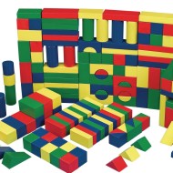 Colored Wooden Building Block Set (Set of 65)