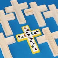 Unfinished Wooden Cross Tile Trivet (Pack of 6)