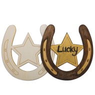 Lucky Wood Horseshoe Plaques (Pack of 24)