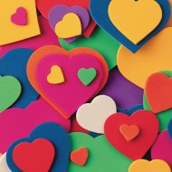 Color Splash!® Foam Shapes with Adhesive - Hearts