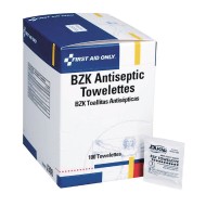 First Aid Only™ BZK Antiseptic Towelettes (Box of 100)