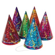 Prismatic Birthday Party Hats (Pack of 6)