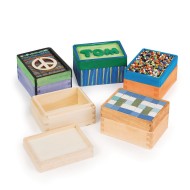 Unfinished Wood Trinket Boxes (Pack of 12)