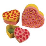 Paper Mache Heart Boxes (Set of 3)