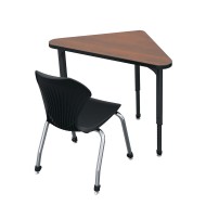 Apex™ Triangle Desk, Black Trim Grey