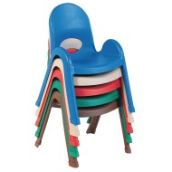 Children's Factory® Value Stack™ Chairs, 13” Solid Colors (Pack of 4)