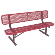 Portable Steel Park Bench with Back
