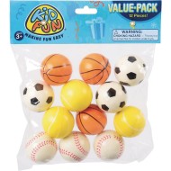 Foam Novelty Mini 1-1/4” Foam Sports Balls (Pack of 12)