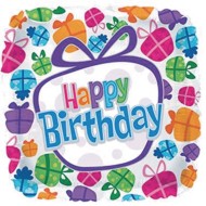 Happy Birthday Mylar Balloons, Dancing Present, 17