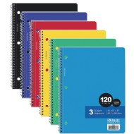 3-Subject College Ruled Spiral Notebooks Value Pack (Pack of 24)