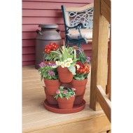 Flower Tower 3-Tier Plastic Potted Planter
