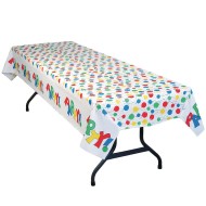 Table Mate® 54” x 108” Party Balloon Plastic Table Cover Value Pack (Pack of 12)