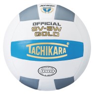 Tachikara® SV-5W Leather Volleyball, College Blue/White/Silver Gray